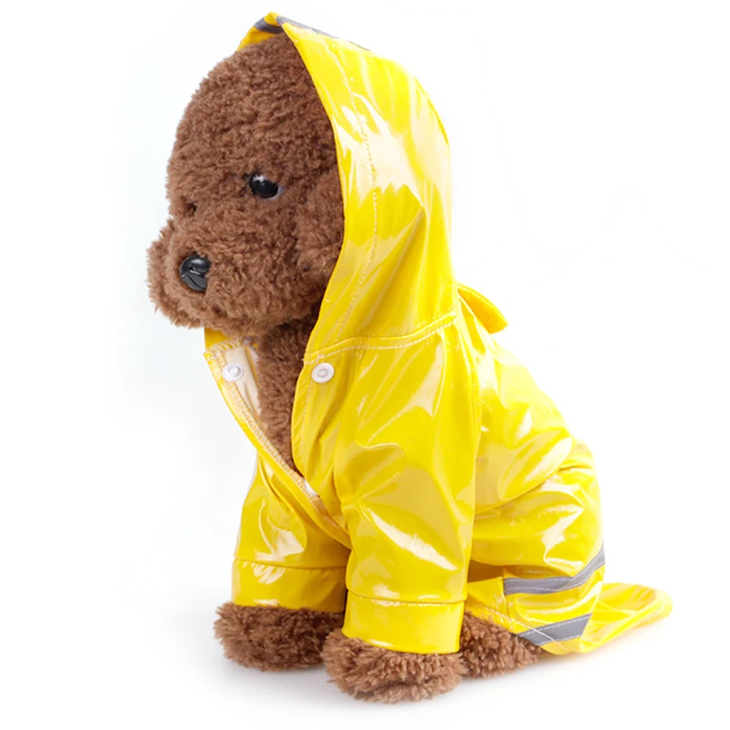 S-XL плащ-дождевик для щенков, для питомцев, летняя, с капюшоном, водонепроницаемые куртки, полиуретановый дождевик для собак, одежда для кошек, одежда, опт, аксессуары для улицы