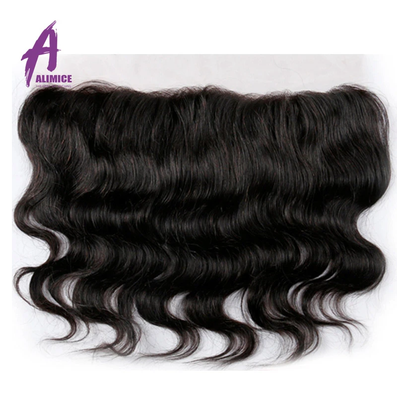Alimice font b Hair b font Brazilian Body Wave 13X4 Lace Frontal Closure 100 font b