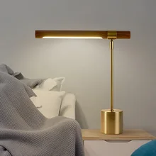 Современная простая металлическая Светодиодная настольная лампа нордическая дизайнерская деревянная Ткань, настольная Светодиодная лампа для спальни, декоративная настольная лампа, светильники