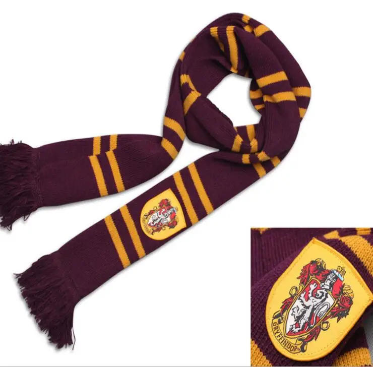 Шарфы Гриффиндор Слизерин Hufflepuff шарф с рисунком гусиные лапки Косплей Костюм