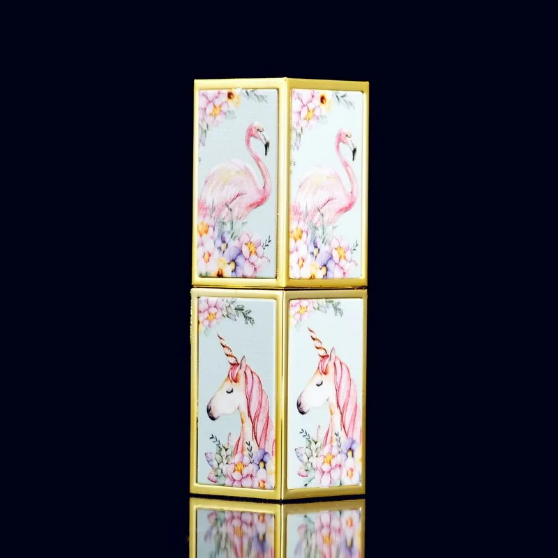 Пустая губная помада трубка 12,1 3D печать бальзам для губ трубка птица цветок выбивает контейнер для губной помады Фламинго Emboss Lipbalm упаковка 20 шт - Цвет: A