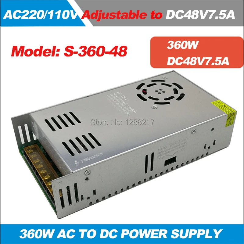 

360W Lighting Transformers 110V/220V AC to DC 48V 7.5 AC to DC Switch Power Supply Adapter Converter for LED Strip light Driver