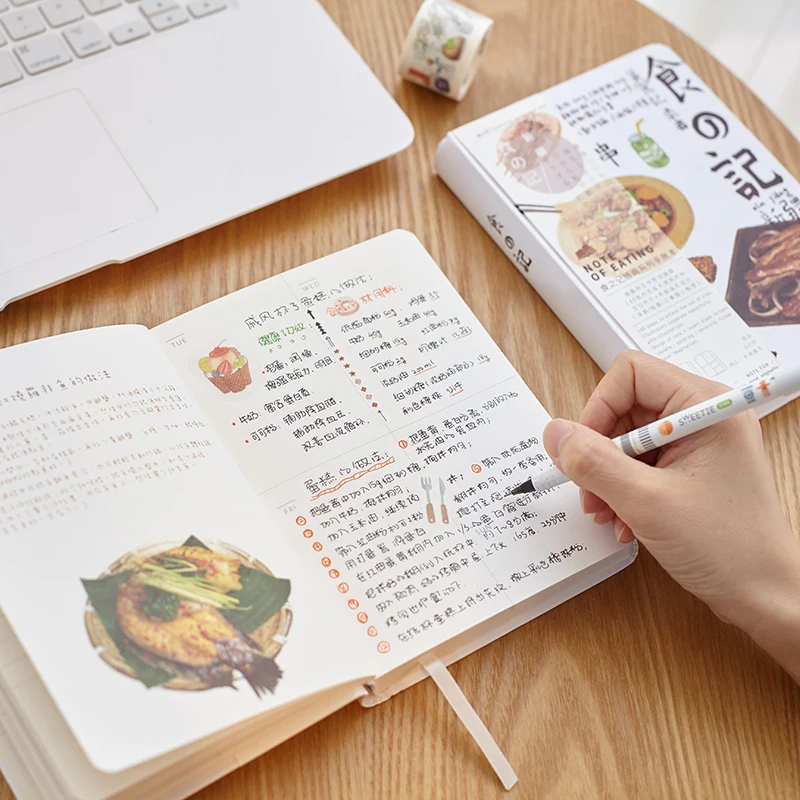 MIRUI new creative food remember food hardcover notebook illustration inside page hand book diary student school office supplies MIRUI new creative food remember food hardcover notebook illustration inside page hand book diary student school office supplies
