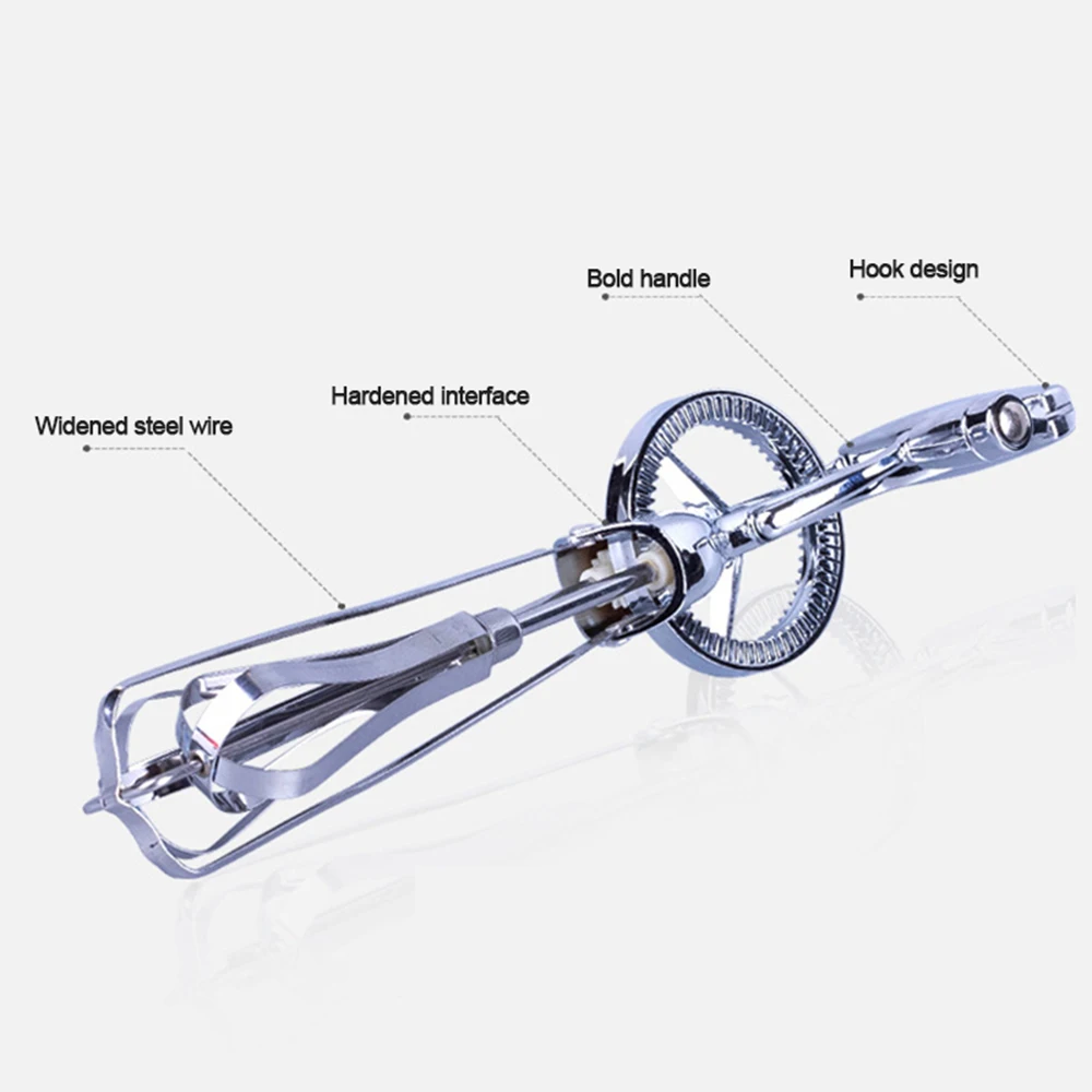 Роторный ручной венчик для яиц из нержавеющей стали, миксер для яиц, миксер для яиц, ручной самоповорачивающийся стальной венчик, ручной блендер, взбивание яиц, крем для перемешивания