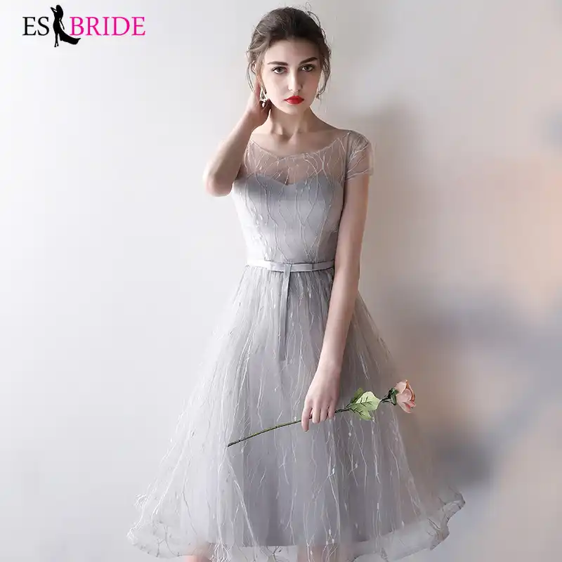 grey cocktail dress for wedding
