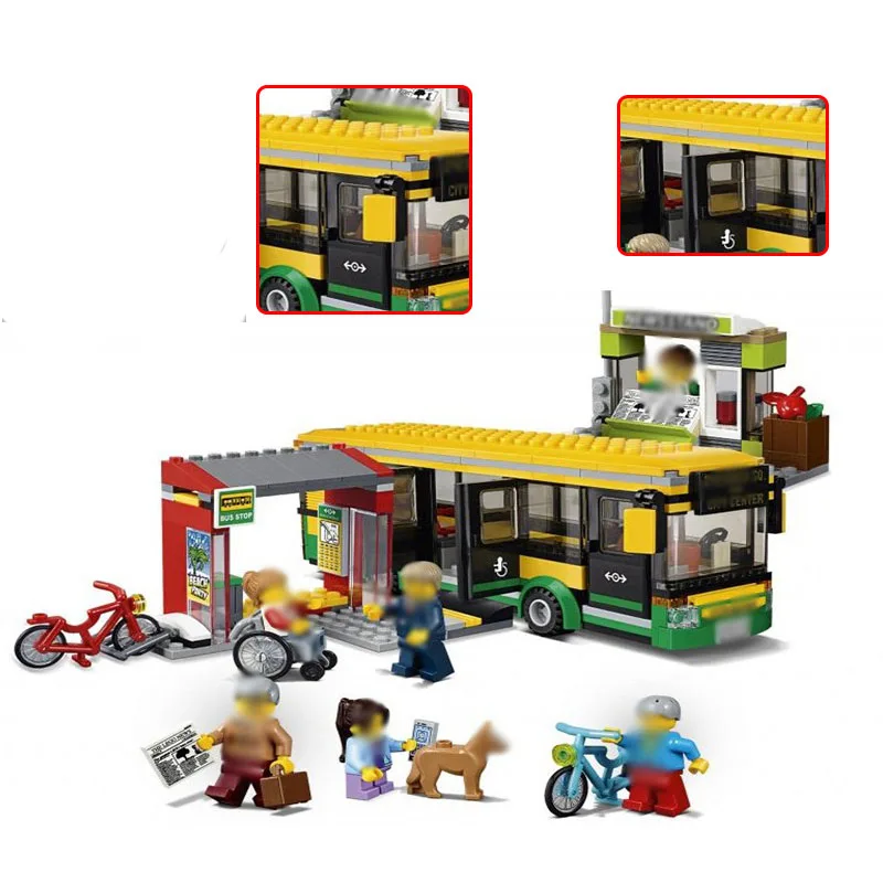 

Lepin 02078 City The Bus Station Set Genuine 377Pcs Building Blocks With Bricks Educational Toys As Boys girls Gifts