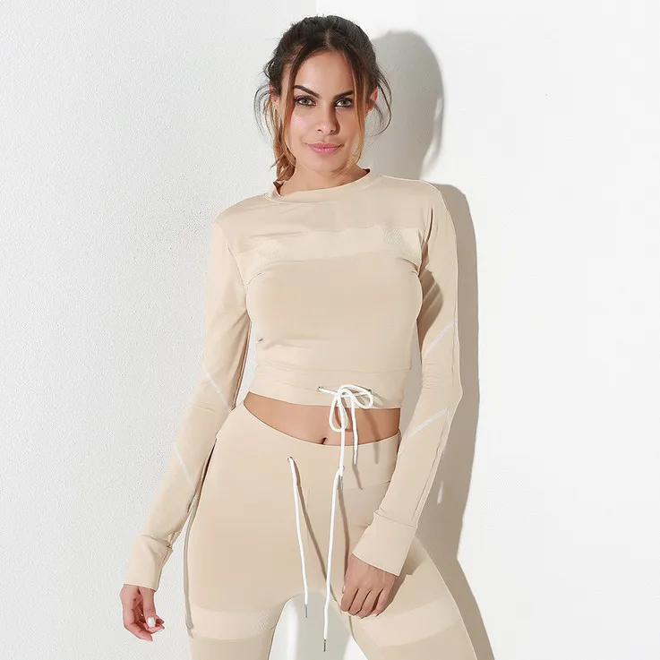 

2019WomenSports Clothing Running Wear Sexy Slim Gym Fitness Crop Top Hoodies High Waist Elastic Pant Workout Sport Suit Yoga Set