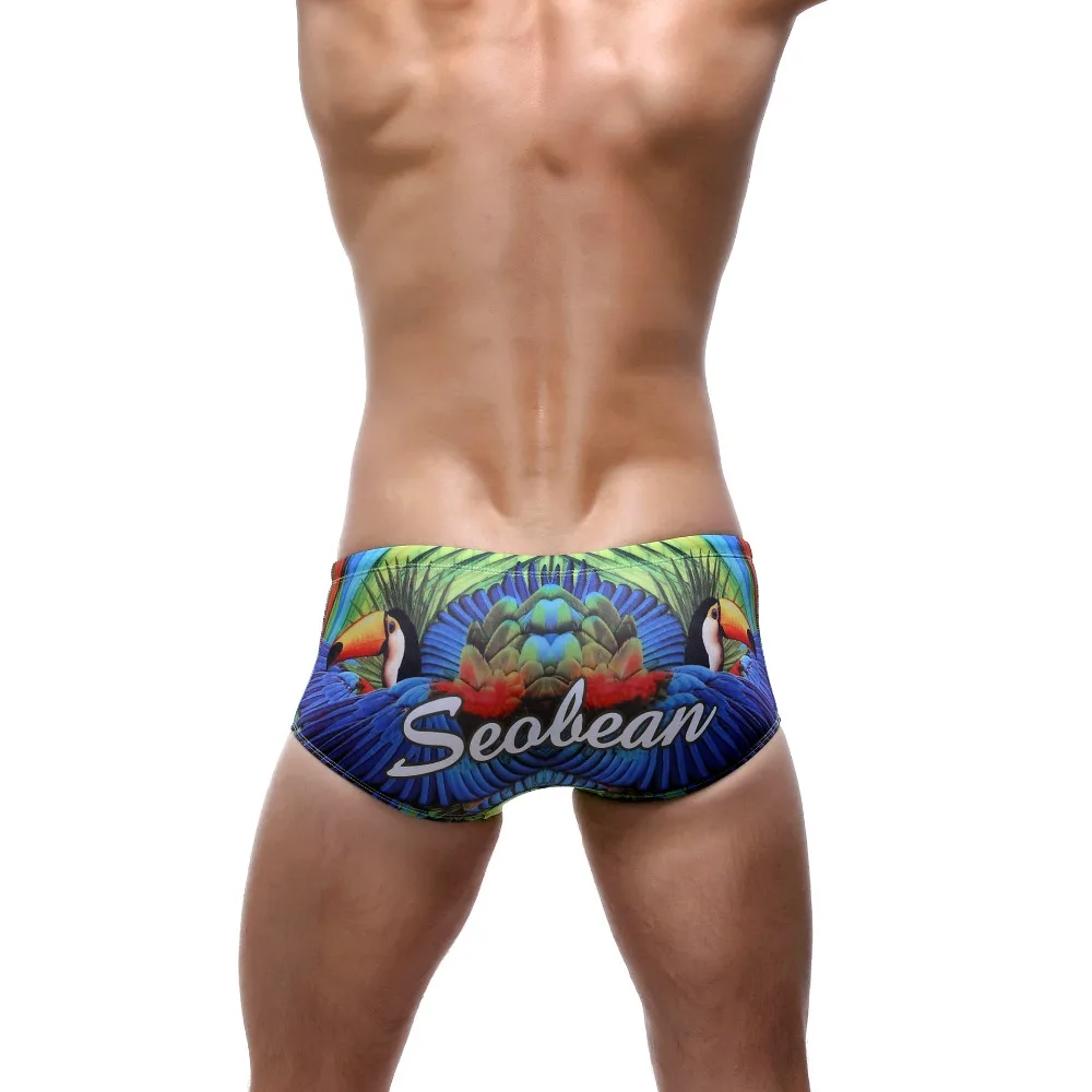 Сексуальные мужские Бикини Боксеры Шорты Нижнее белье Шорты Seobean Бренд купальный костюм для геев пляжные шорты для купания