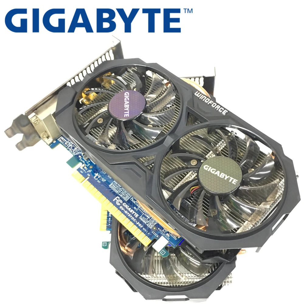 Оригинальная Видеокарта GIGABYTE 2Picess GTX 750Ti 2 Гб 128 бит GDDR5 графические карты для nVIDIA