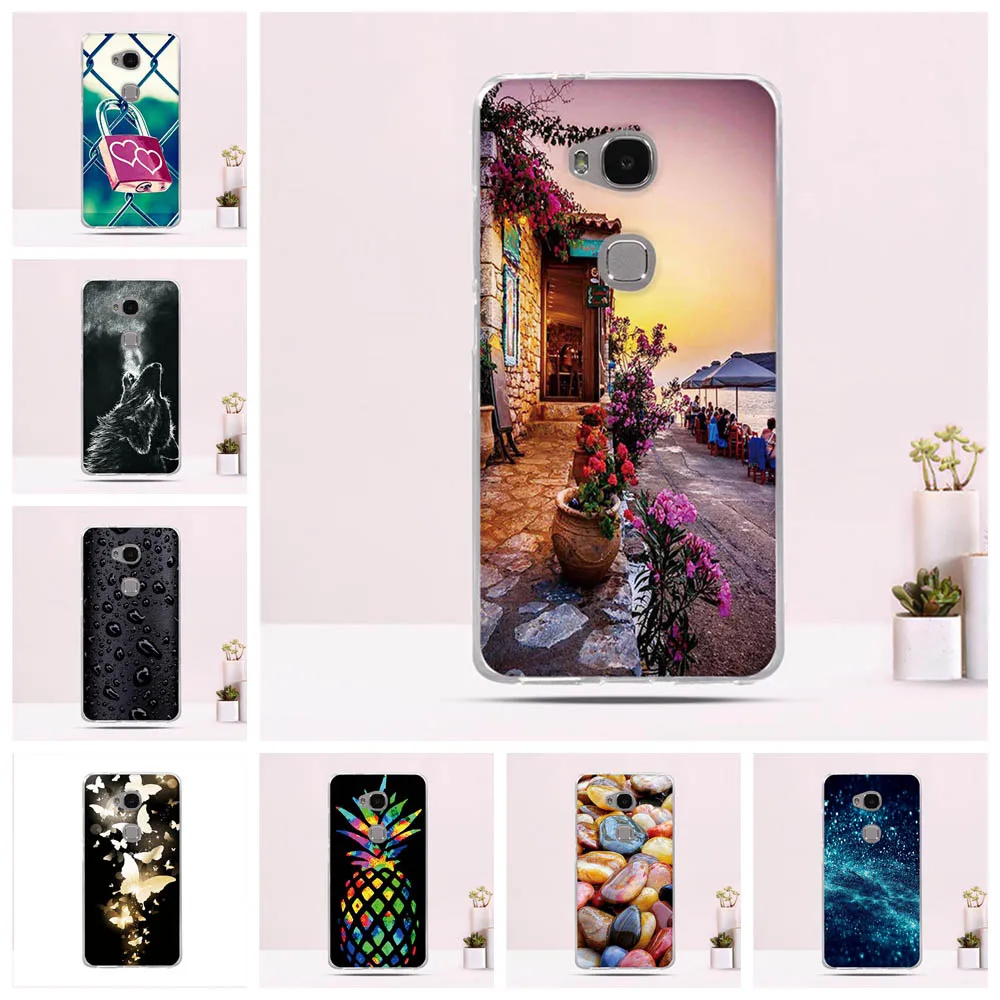 Задняя крышка для Huawei Honor 5X чехол GR5 силиконовые ТПУ чехлы телефонов Ультратонкий
