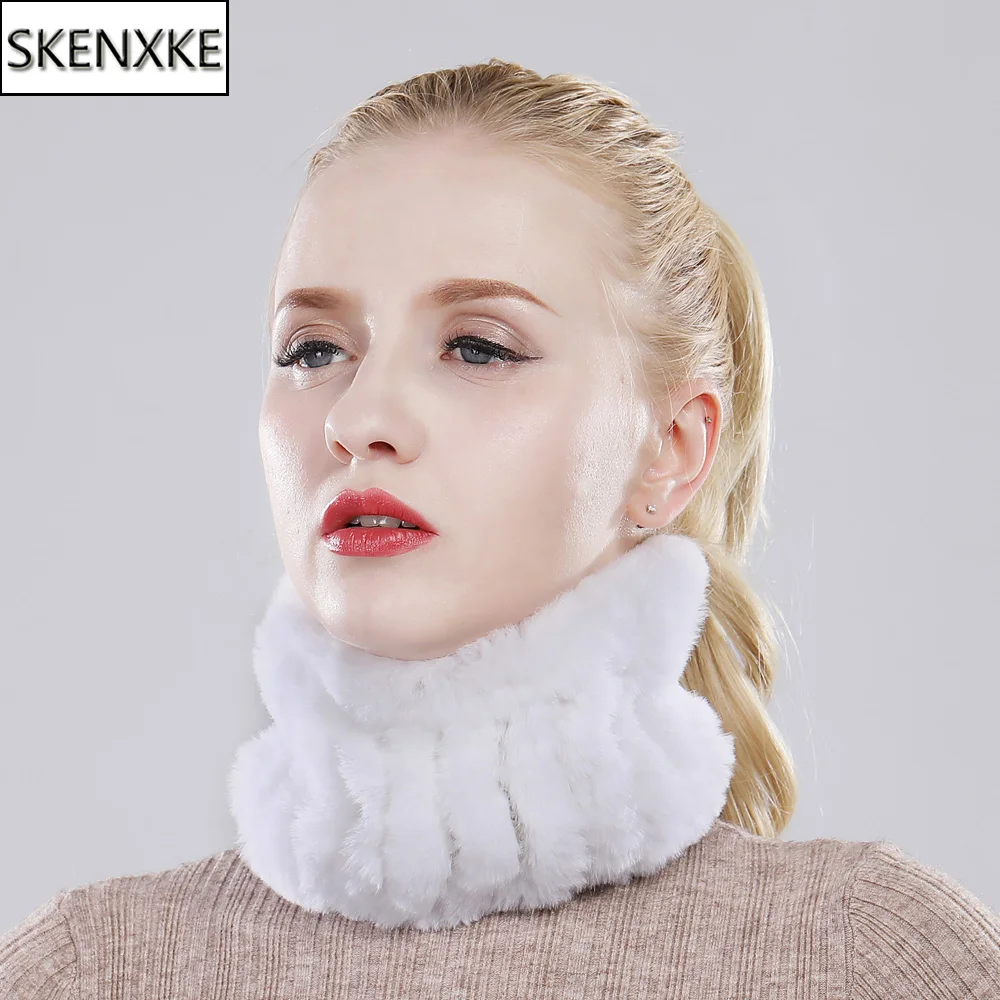 

2019 Women Real Rex Rabbit Fur Scarf Rex Rabbit Fur Headbands Knitted Natural Rabbit Fur Ring Scarves Factory Wholesale Retail