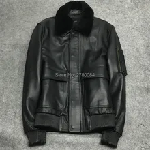 Фабричная куртка из натуральной кожи для мужчин, пальто из коровьей кожи, летный Костюм, воротник из овечьей кожи, верхняя одежда из натуральной кожи, мотоциклетная мужская куртка из натуральной кожи