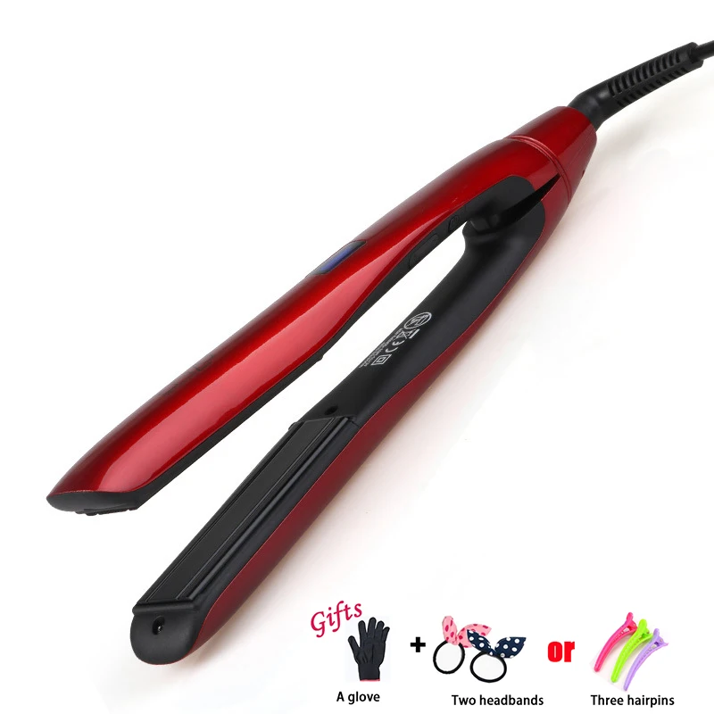 

2 in 1 Hair curler LCD Display plates Flat Iron Straightening Irons Styling Tools Curly Hair Professional Hair Straightener A23