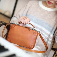 New retro leather small square bag art simple handbag top layer leather slung shoulder bag New retro leather small square bag art simple handbag top layer leather slung shoulder bag