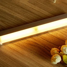 Светодиодный фонарь для зарядки шкафа датчик движения ночник с Магнитной полоской длинная полоса Индукционная лампа ящик управления для ванной комнаты