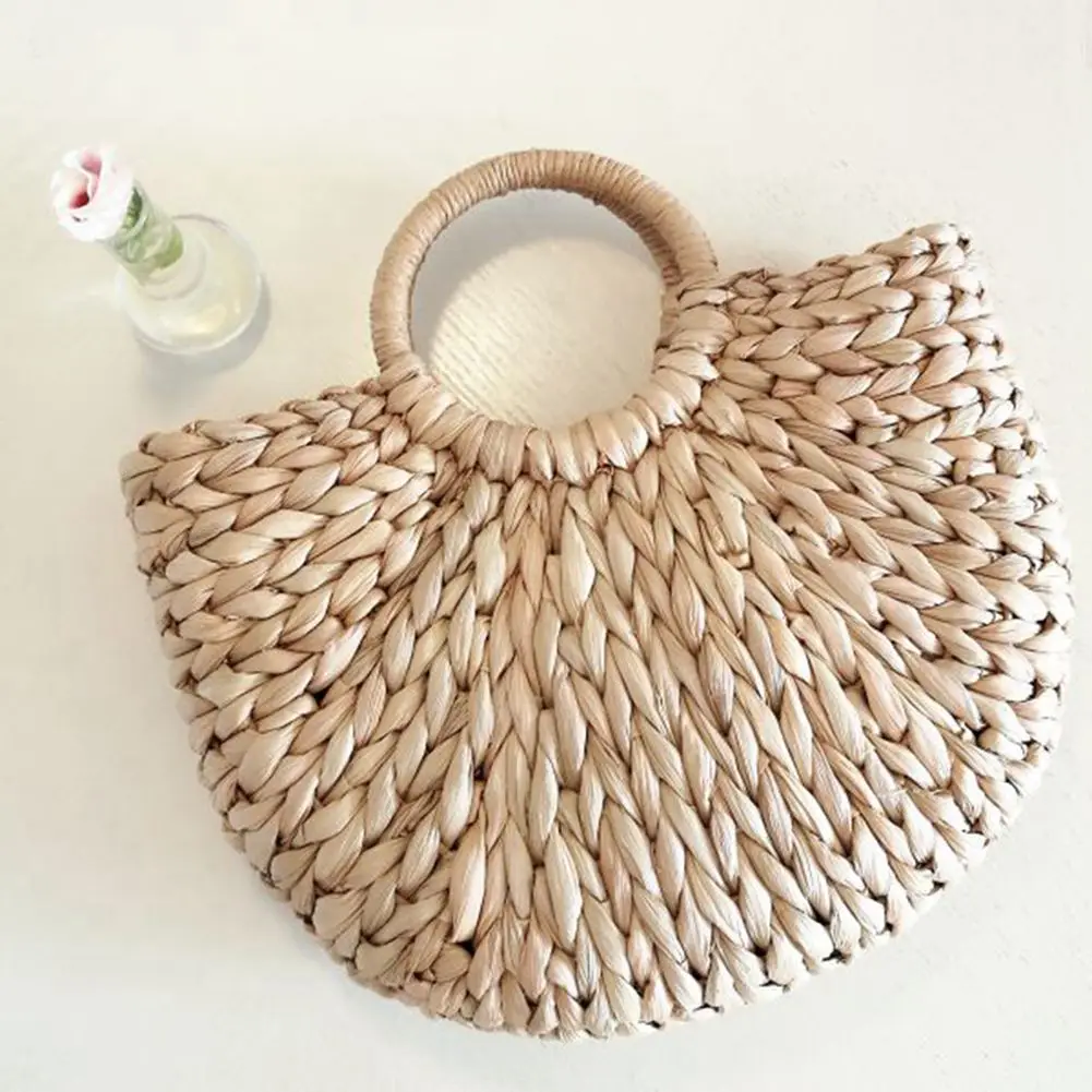 DCOS-женская сумка Корейская иностранная кукурузная кожа полукруг художественные пляжные сумки путешествия фотографии реквизит соломенная сумка Лунная сумка Новинка