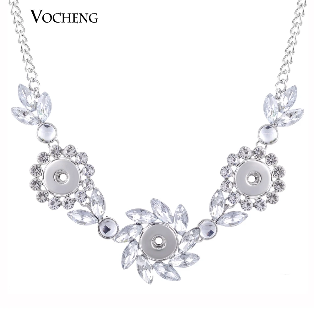 

Vocheng Snap Button Jewelry 18mm Crystal Pendant Necklace NN-366 Free Shipping