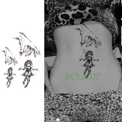 Водостойкая временная татуировка маленькая девочка геометрические татуировки флэш-тату поддельные татуировки большой размер боди-арт
