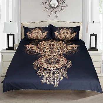 

3D Bedding set Owl Wind Chimes 3 pcs Duvet Cover Pillowcases Bed Linen Home Textiles Drop Shipping Service