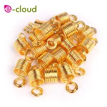 Золотое и Серебряное металлическое пружинное кольцо дреды бусины для косичек волосы бусины для дредов регулируемые заколки для волос
