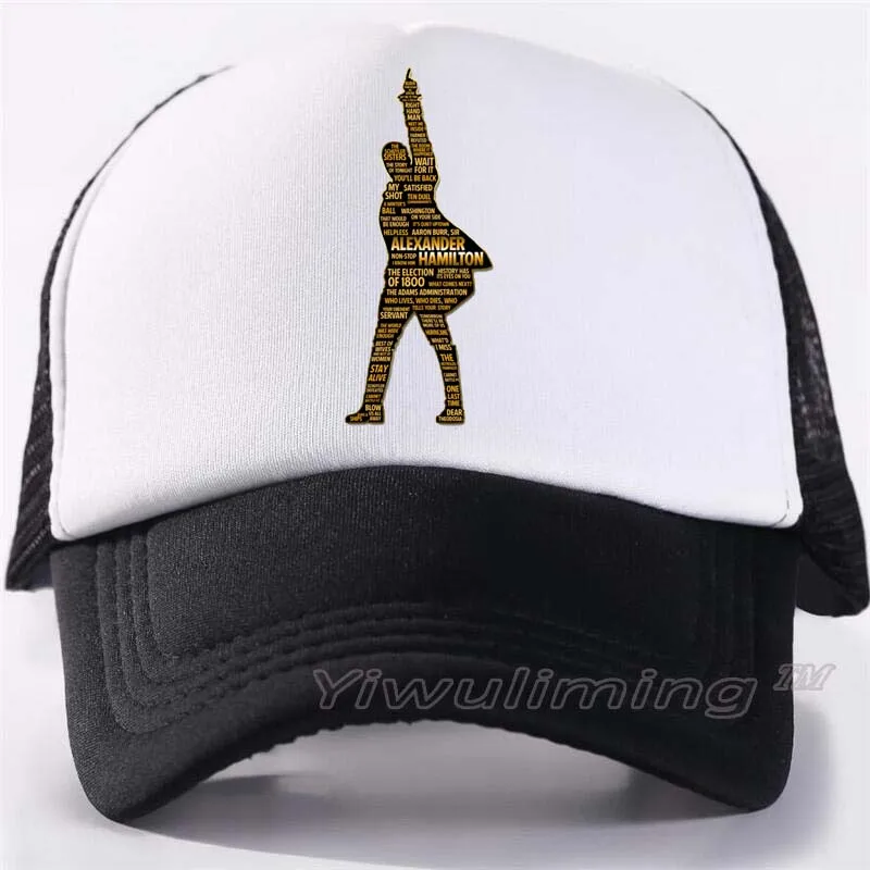 

New Summer Trucker Caps Alexander Hamilton Cool Summer Black Adult Cool Baseball Mesh Net Trucker Caps Hat for Men Adjustable