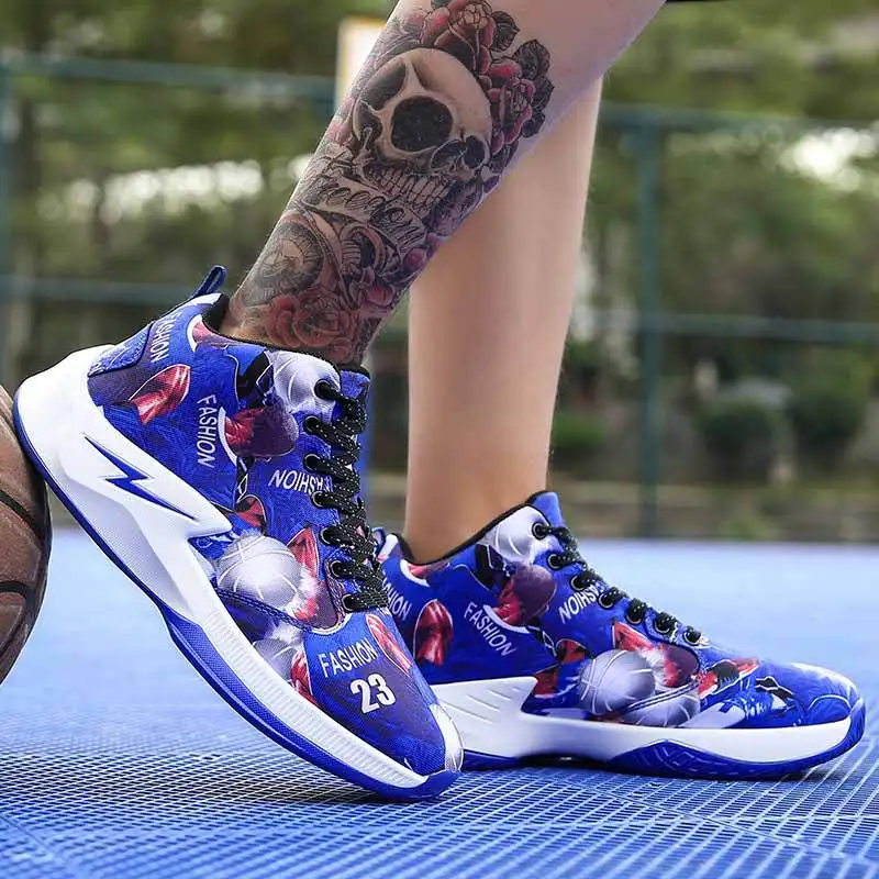 Gran tamaño 38-45 hombres zapatos De Baloncesto antideslizante De malla De aire Zapatillas De Baloncesto Zapatillas De deporte Zapatillas De Baloncesto Chuteira Futebol