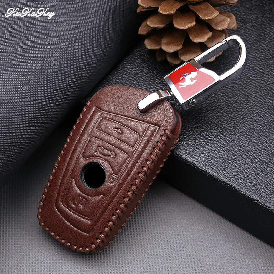 

For BMW F30 F20 X1 X3 X5 X6 X7 E30 E34 E90 E60 E36 E39 E46 520 525 F18 1 3 5 7 Leather Car Key Case Cover Bag Holder Key Rings