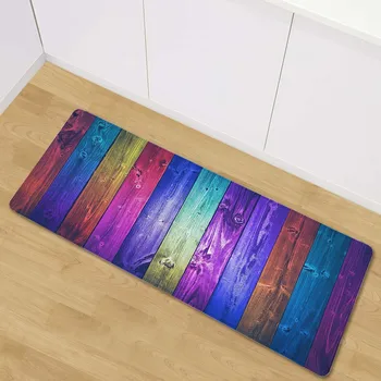 

Retro Color Wooden Board Floor Mat Door Entrance Door Mat Non-slip Absorbent Kitchen Mat Carpet Bedroom Bedside Rug