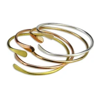 MYLONGINGCHARM 10pcs/lot blank Brass Stacking Bangles Smooth Oval Stacking Bracelet Open Cuff Bangles F1671 1