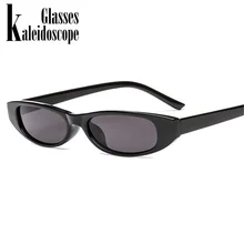Калейдоскоп очки Винтаж прямоугольник кошачий глаз солнцезащитные очки Для женщин Брендовая Дизайнерская дамы небольшой рамка черный ретро солнцезащитные очки UV400