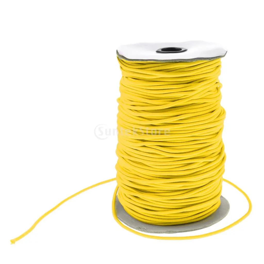 3mm Dia. 0.5-100m High Elastic Bungee Rope Shock Cord Tie Down Roof Racks Boats Trailer Yellow/ Green