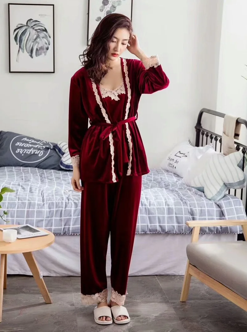 wine red women pajamas (5)