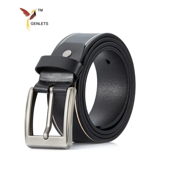 

2017 new leather belt men leather belts for men jean buckle belts cow skin leather strap black color business thong