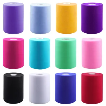

OurWarm Tulle Roll Spool 100 Yards 15cm White Organza Roll Red Blue Tulle Organza Fabric Tutu Skirt Girl Baby Shower Decor Party
