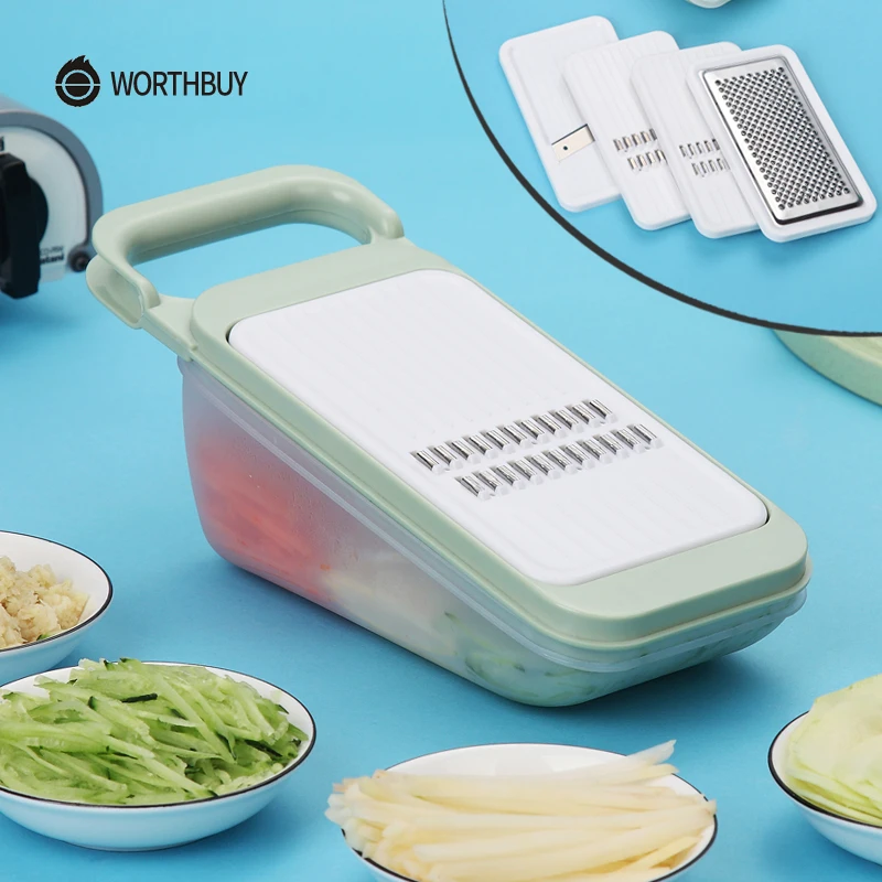 

WORTHBUY Multifunctional Vegetable Cutter Grater With Stainless Steel Blade Potato Carrot Slicer Shredder Kitchen Accessories