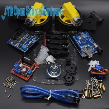 

Smart Electronics Motor Smart Robot Car Chassis Kit Avoidance tracking Speed Encoder Battery Box 2WD Ultrasonic module