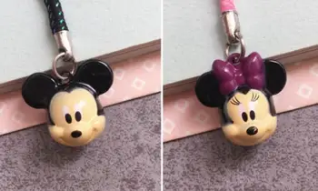 

New 50 Pcs mickey minnie bell Cell Phone Strap Charms Keychains Key Ring DIY Jewelry Making Accessories Ty-170