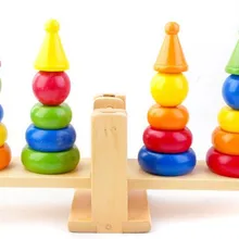 Раннее образование Монтессори Клоун Баланс Деревянные игрушки для детей различных Цвета и формы упражнения для глаз-координация рук