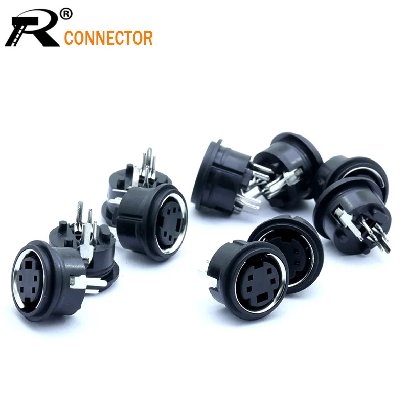 100pcs Mini DIN 4Pins PS2 Jacks DIN S Terminal Connectors PS2 8P Socket