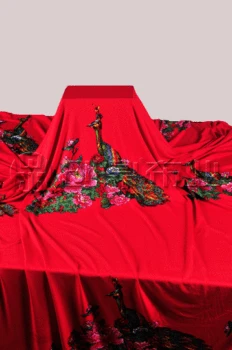 

Elastic fabric peacock Flower Stretch Fabric new dance costume performance /170*180cm