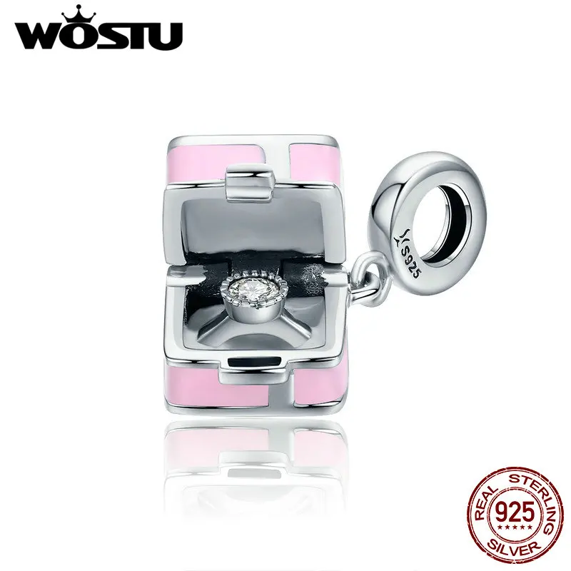 WOSTU оригинальная 925 пробы Серебряная романтическая розовая коробка подарок на
