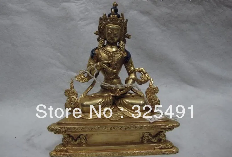

100% Copper 24K Gold Gild Vajrasattva Vajradhara Kwan-Yin Guan Yin Buddha Statue z