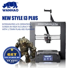 Wanhao 2016 новый стиль I3 ПЛЮС с интегрированным LCD сенсорном экране в высокой точностью подается с 1.75 мм PLA & ABS нити