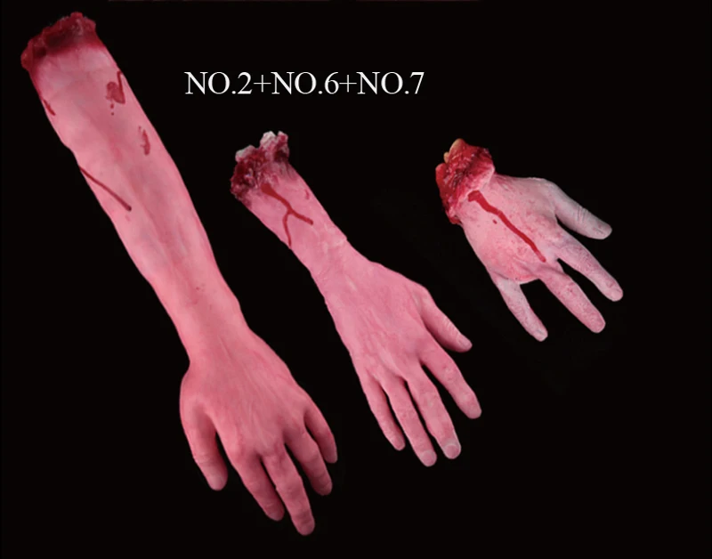 Cosplay&ware 1pcslot Halloween Prop Horrible Broken Limbs Fingers Legs Arm Feet Latex Tricky Toys Party Decorations -Cosplayware Store