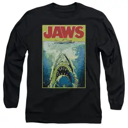 Jaws фильм плакат неоновые цвета яркие JAWS взрослый с длинным рукавом Футболка S-3XL