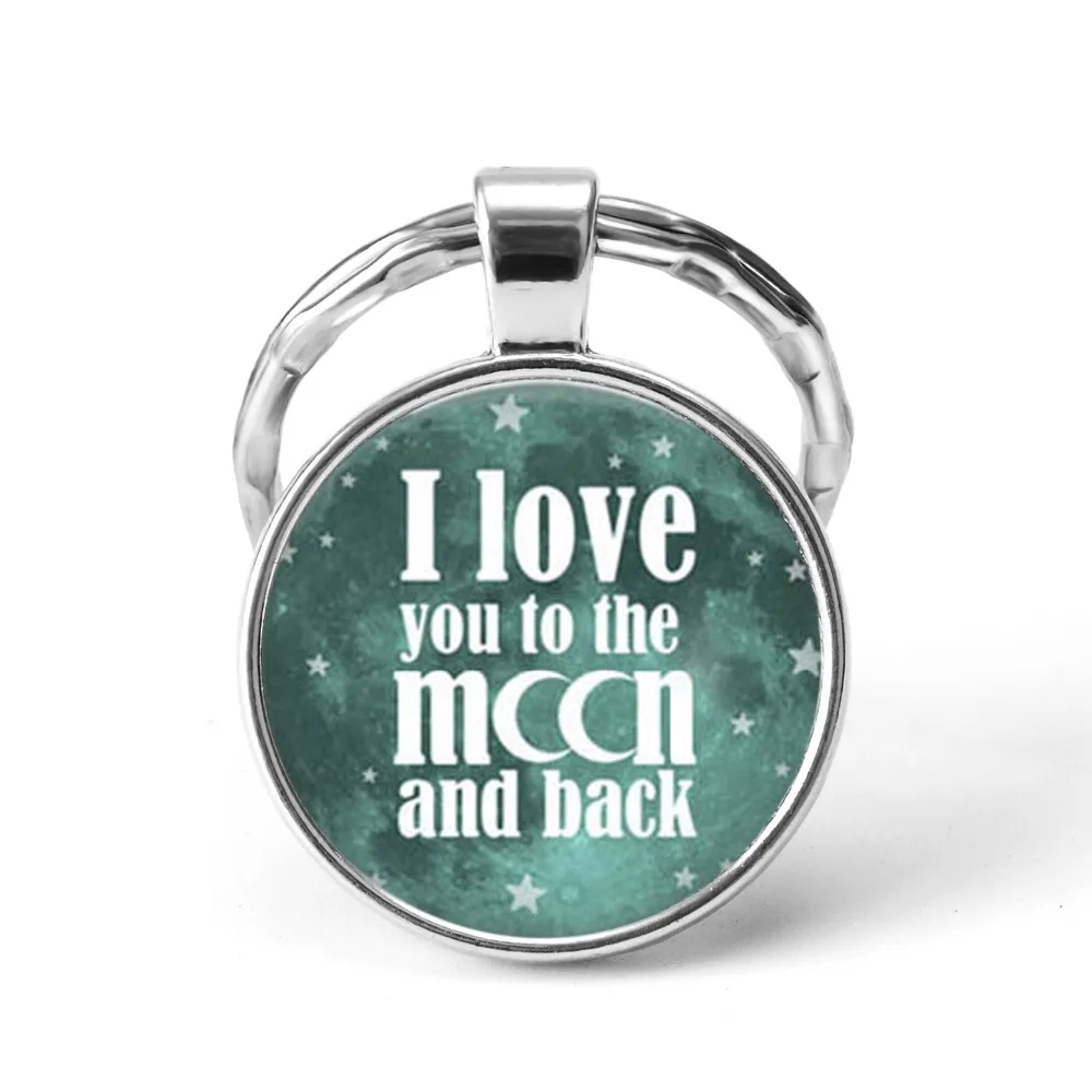 I Love You To The Moon and Back брелок для ключей Valentine's Jewelry стеклянный кулон пар подарок