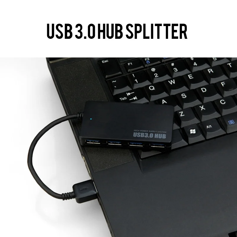 USB 3,0 концентратор сплиттер 4 порта Высокоскоростной тонкий компактный разветвитель расширения все в одном для ПК Компьютерные аксессуары Прямая