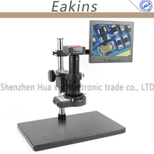 1080P 16MP HDMI HD цифровой промышленный TF видео микроскоп камера комплект+ 180X/300X C-Mount объектив+ настольная подставка+ 144 светодиодный светильник+ " ЖК-дисплей