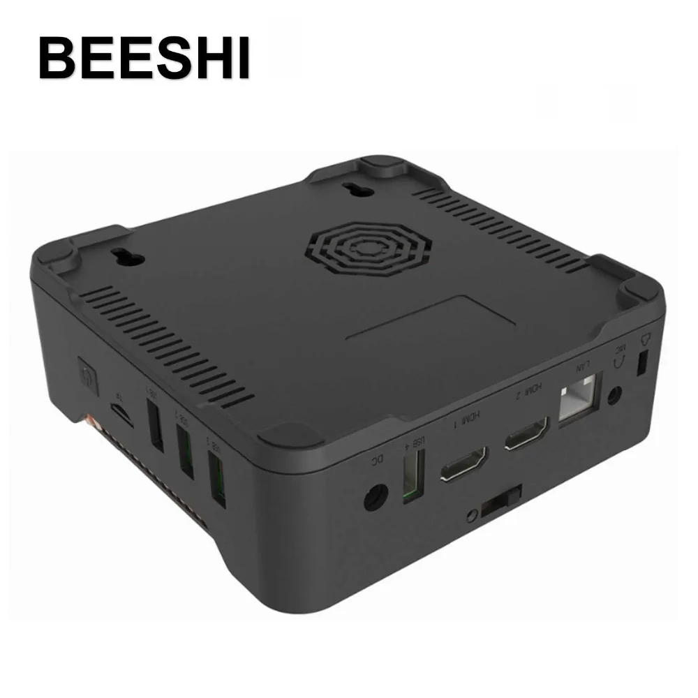 AK3V мини ПК Intel Celeron J3455 6 ГБ/4 ГБ/64 ГБ Windows 10 с микрофоном Cortana на HDD двойной HDMI VGA
