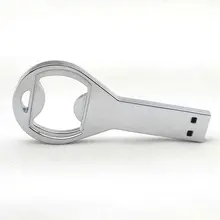 free shipping high quality stainless steel usb 2.0 pendrive 4GB 8GB 16GB silver beer bottle opener usb flash drive